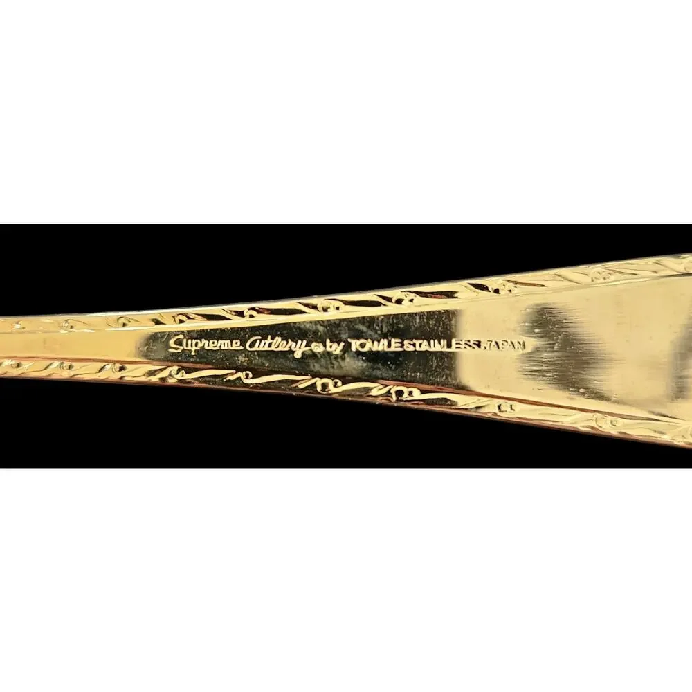 Supreme Cutlery Towle Stainless Japan Gold Color Electroplated Stainless 5pc Svc